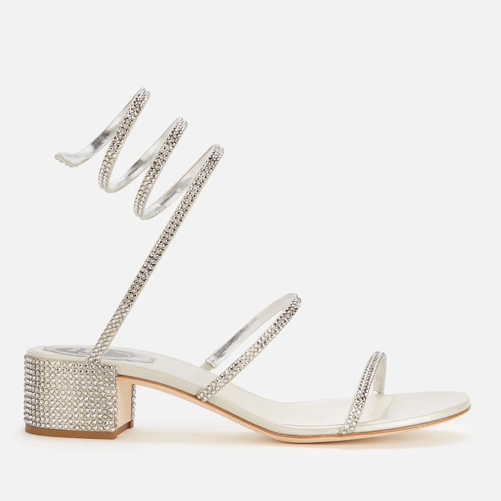 René Caovilla Women's Cleo Block Heeled Sandals - Grey/Silver Image 1