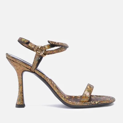 BY FAR Women's Mia Hologram Heeled Sandals - Disco Bronze