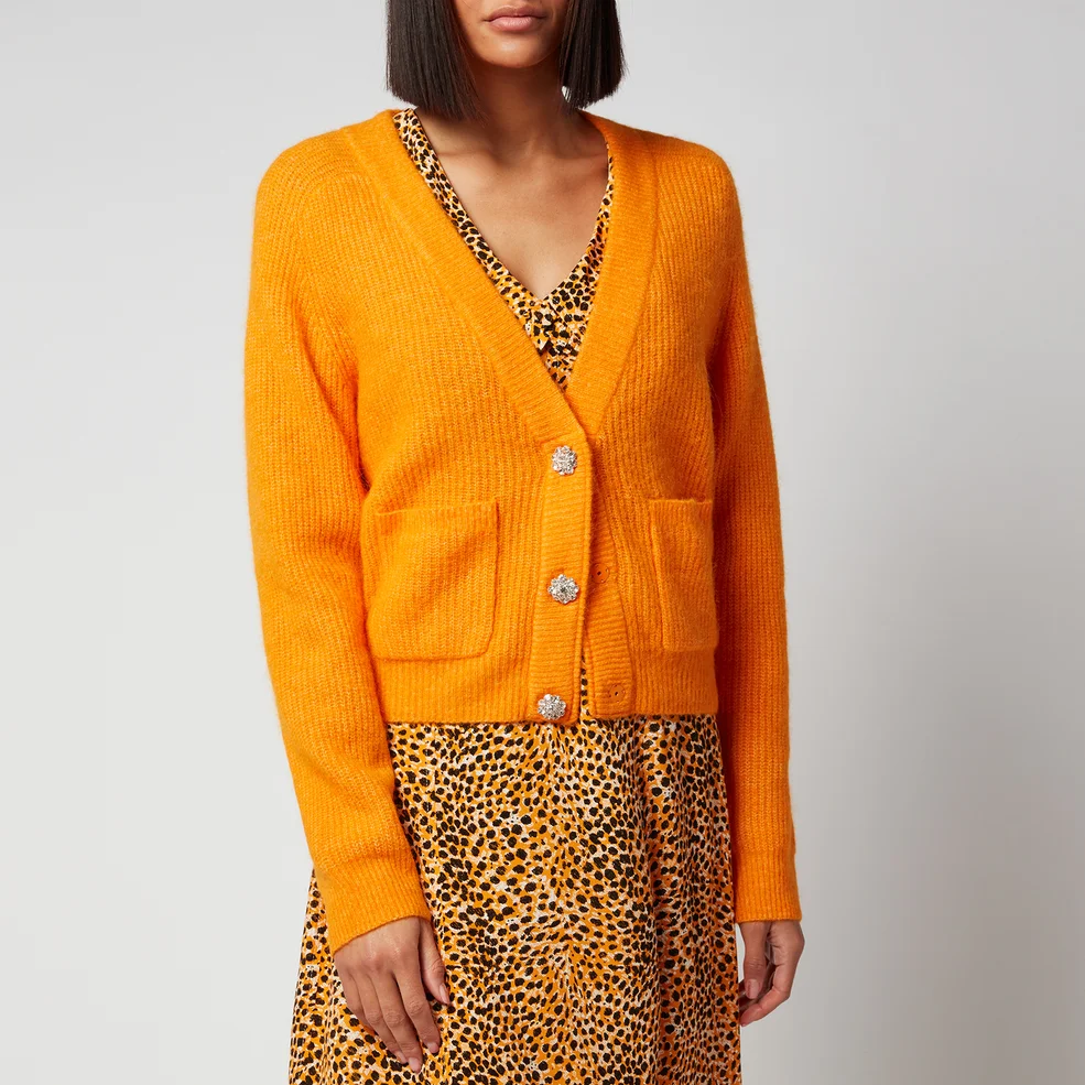 Ganni Women's Soft Wool Knit Cardigan - Bright Marigold Image 1