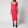 Ganni Women's Melange Knit Dress - High Risk Red - Image 1