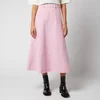 Ganni Women's Stripe Denim Midi Skirt - Moonlight Mauve - Image 1