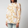 Ganni Women's Printed Cotton Poplin Shirt - Egret - Image 1