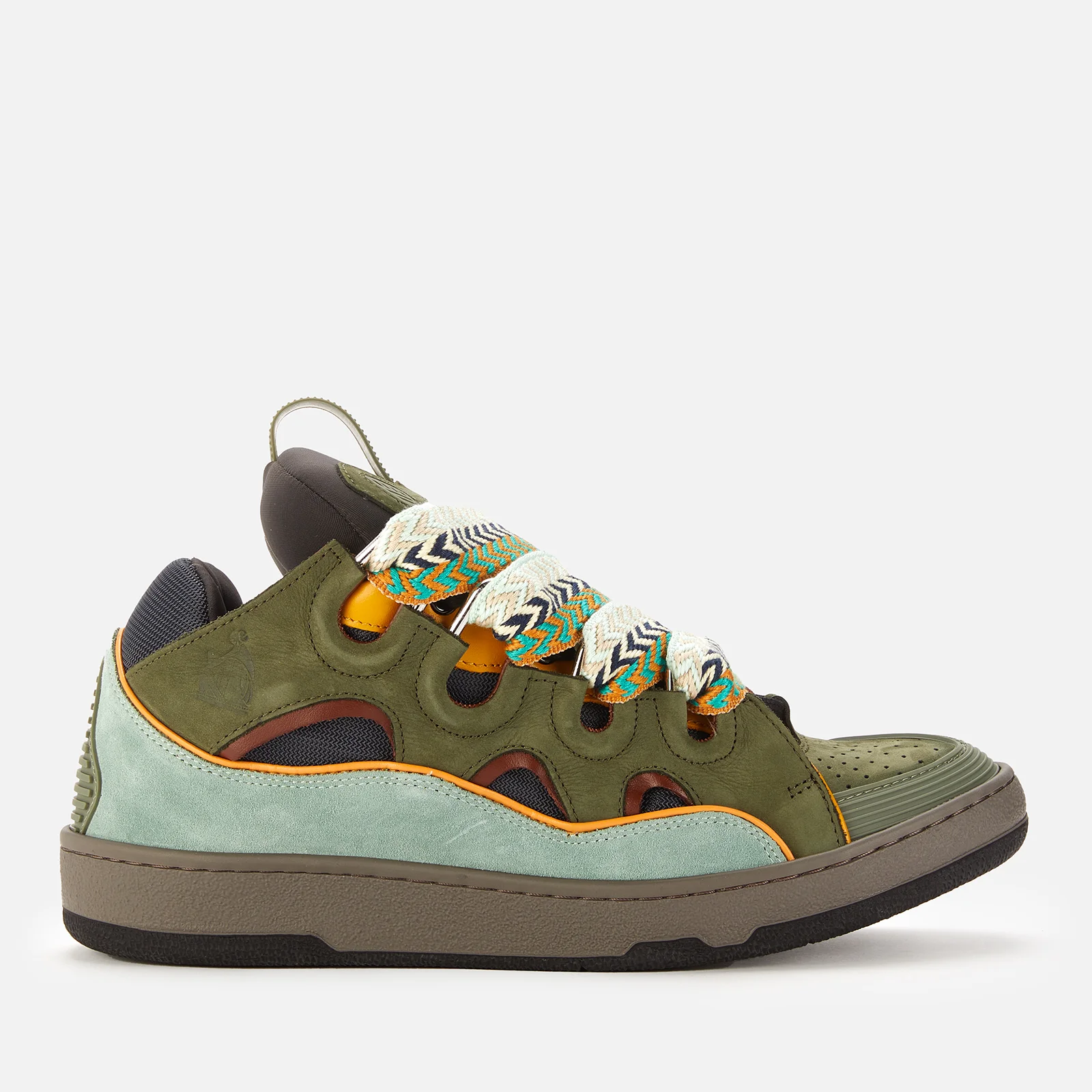 Lanvin Men's Curb Trainers - Moss Green/Grey Image 1