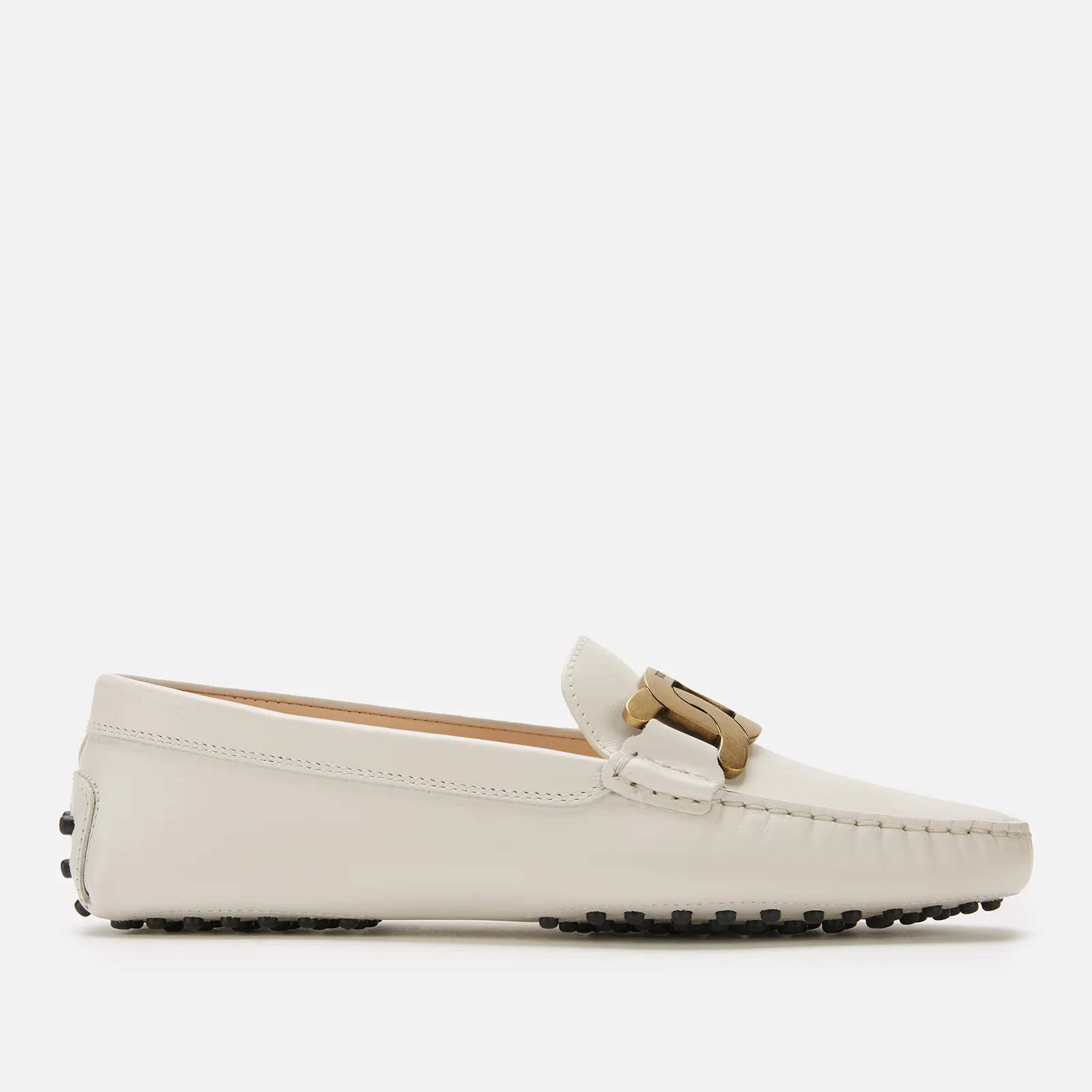 Tod's Women's Gommino Leather Driving Shoes - White Image 1