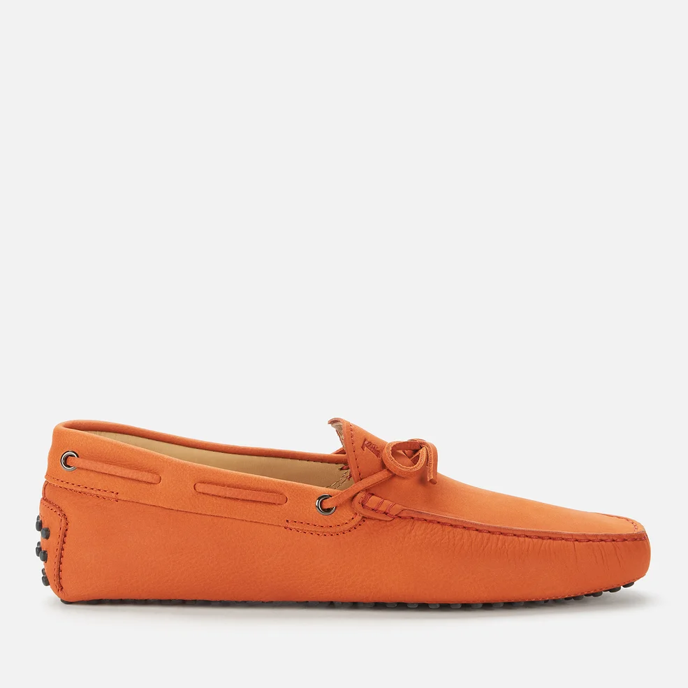 Tod's Men's Gommini Nubuck Driving Shoes - Orange Image 1
