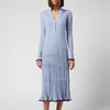 Proenza Schouler Women's Silk Cashmere Contrast Trim V-Neck Dress - Periwinkle - Image 1