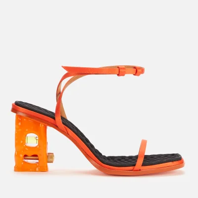 Heron Preston Women's Bubble-Level Ankle Strap Sandals - Orange