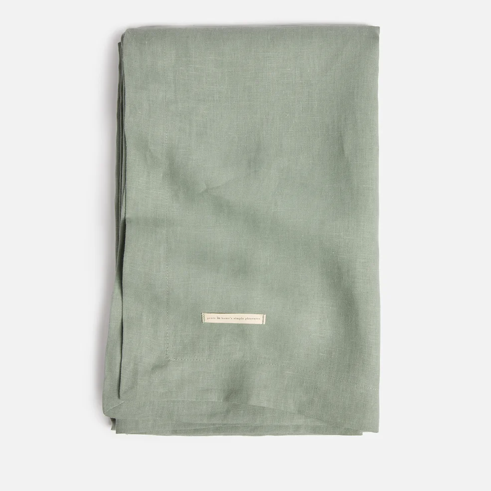 ïn home Linen Table Cloth - Sage - 160x200cm Image 1