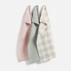 ïn home Linen Tea Towel - Sage, Pink, Natural - Set of 3 - Image 1