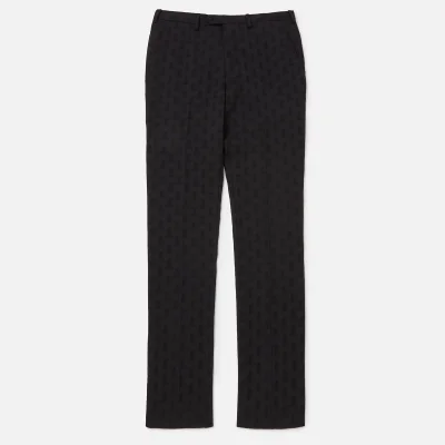 Lanvin Monogram-Jacquard Wool Tailored Trousers