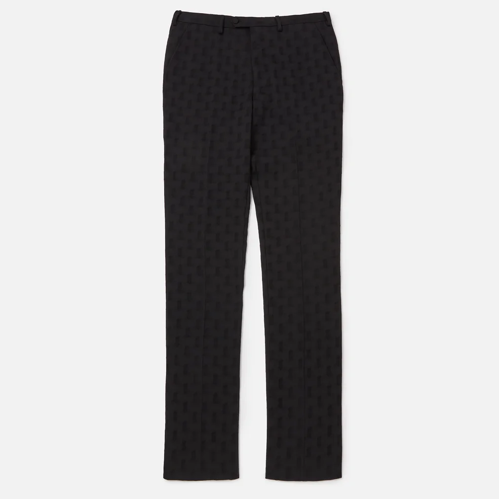 Lanvin Monogram-Jacquard Wool Tailored Trousers Image 1