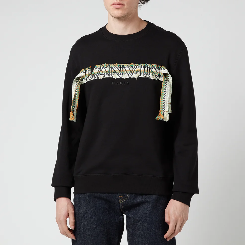 Lanvin Men's Embroidered Curb Sweatshirt - Black Image 1