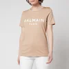 Balmain Women's 3 Button Printed Balmain T-Shirt - Beige - Image 1