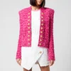 Balmain Women's Barbie Spencer Lurex-Tweed Jacket - Pink - Image 1