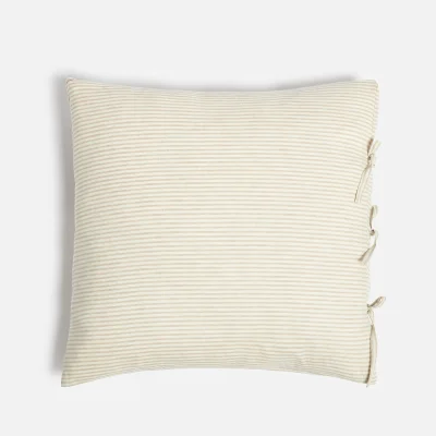 ïn home Linen Cotton Stripe Cushion - Natural - 50x50cm