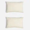 ïn home Linen Cotton Stripe Cushion Cover - Natural - 75x50cm - Set of 2 - Image 1
