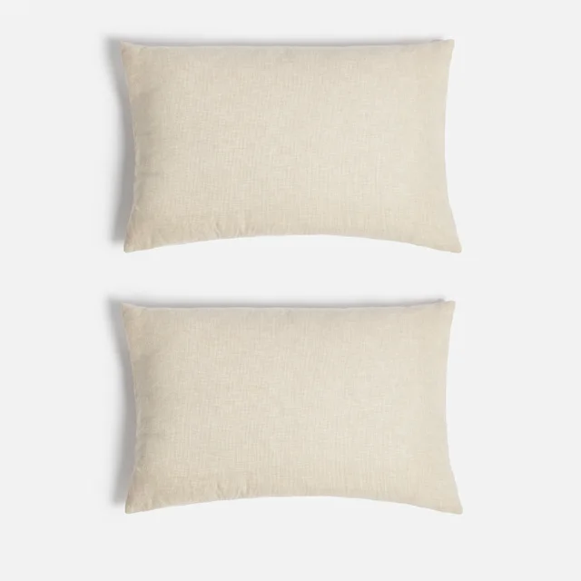 ïn home Linen Cotton Cushion Cover - Natural - 75x50cm - Set of 2