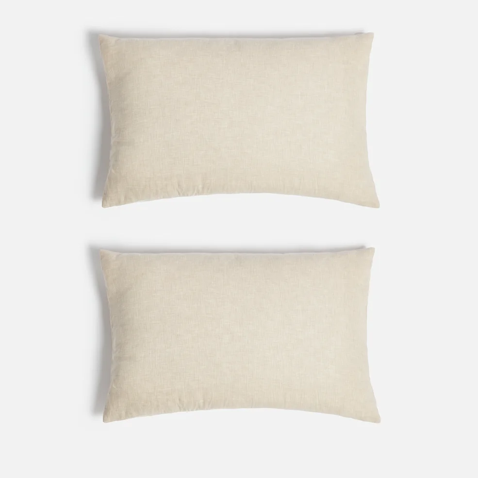 ïn home Linen Cotton Cushion Cover - Natural - 75x50cm - Set of 2 Image 1