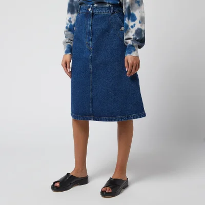 KENZO Women's Denim Mid Length Skirt - Navy Blue