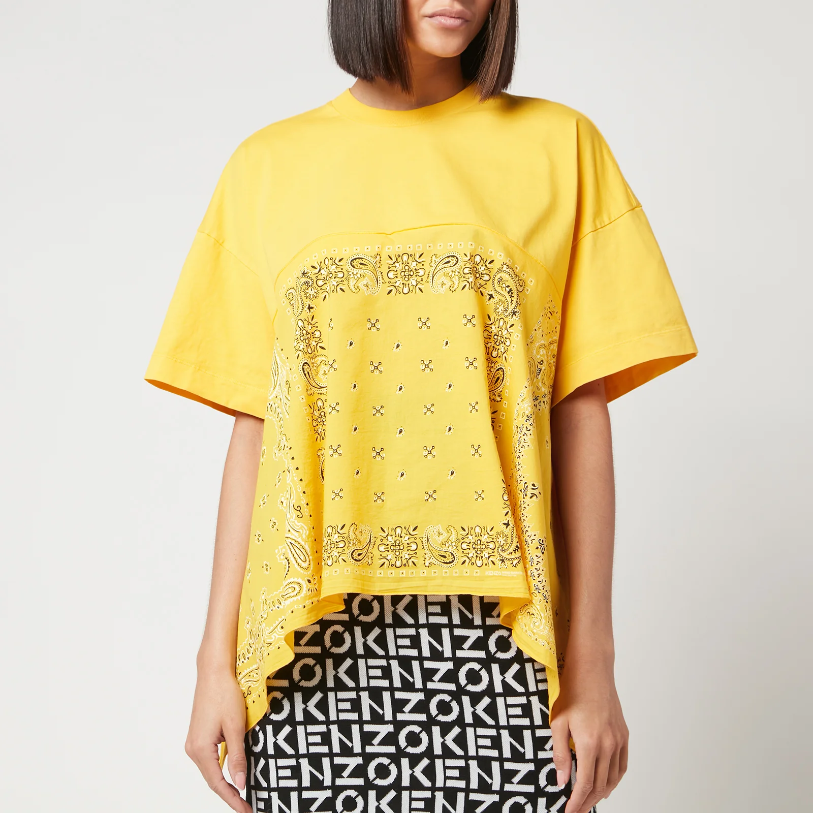 KENZO Women's Oversized Bandana Print T-shirt - Golden Yellow Image 1