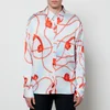 Martine Rose Men's Oversized Phone Print Shirt - White/Red - Image 1