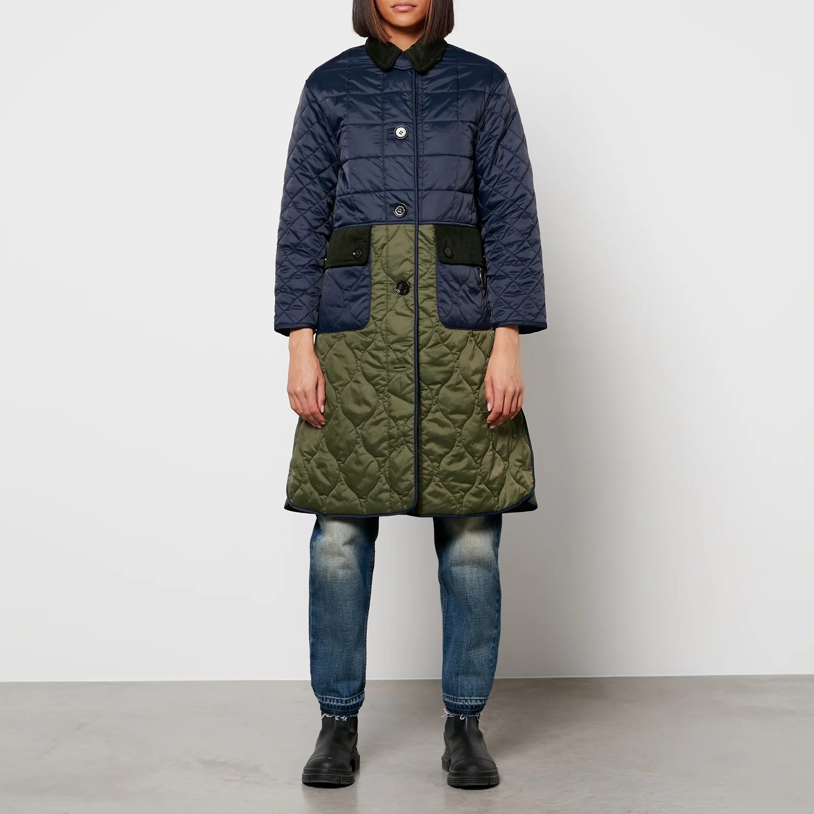 Barbour X ALEXACHUNG Women's Hilda Quiltted Jacket - Navy Image 1