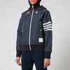 Thom Browne Women's Full Zip Hooded Varsity Jacket - Navy - Image 1