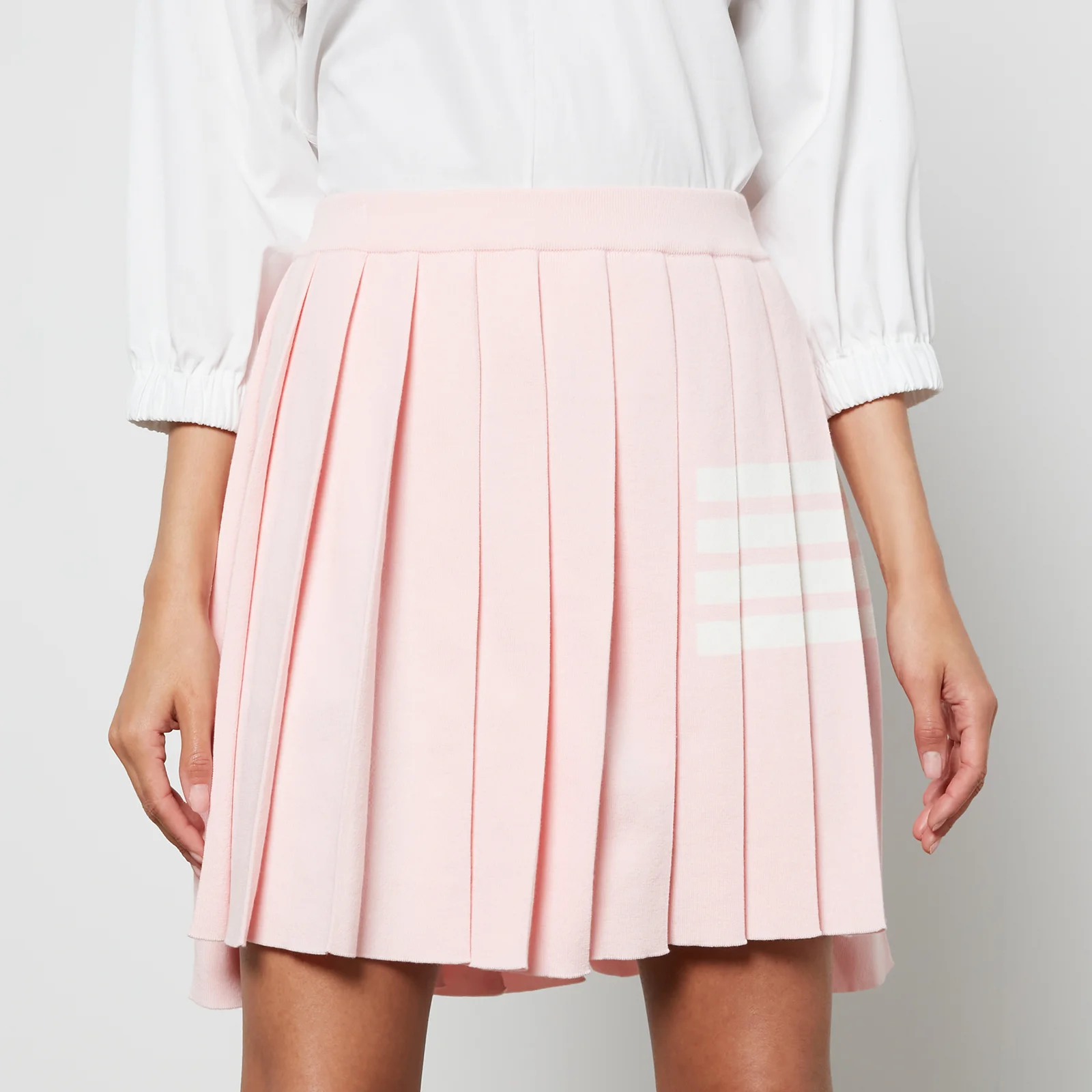 Thom Browne Women's Mini Dropped Back Pleated Skirt - Light Pink Image 1