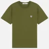 Maison Kitsuné Men's Grey Fox Head Patch T-Shirt - Dark Khaki - Image 1