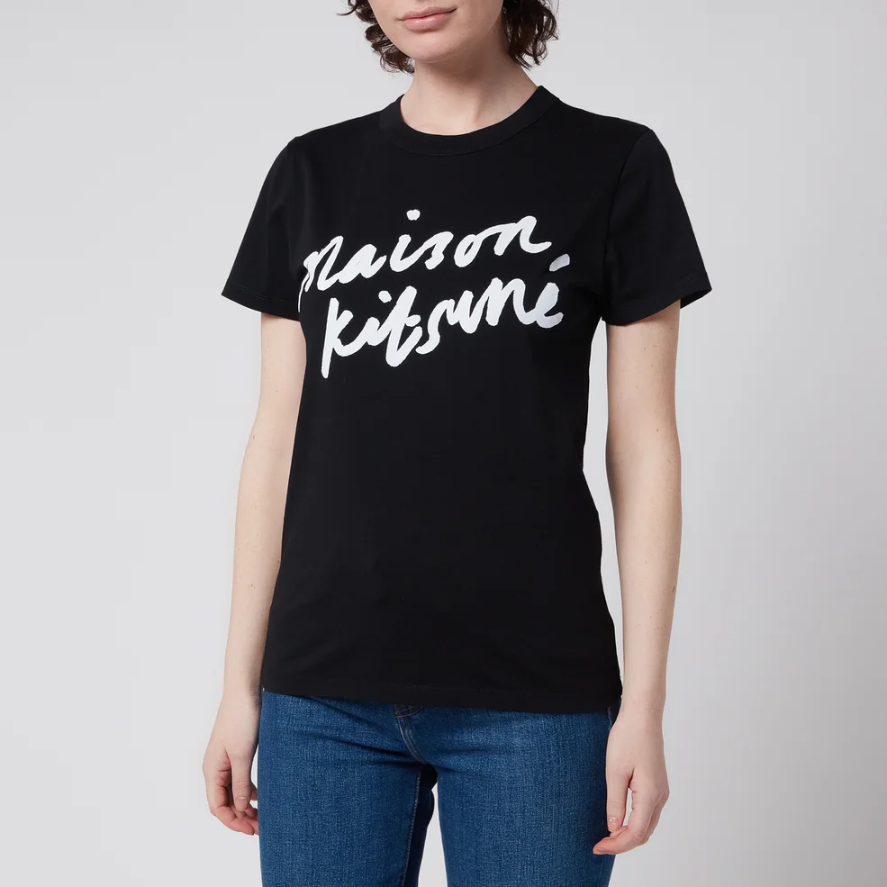 Maison Kitsuné Women's Handwriting T-Shirt - Black Image 1