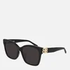 Balenciaga Women's Square Acetate Sunglasses - Black - Image 1