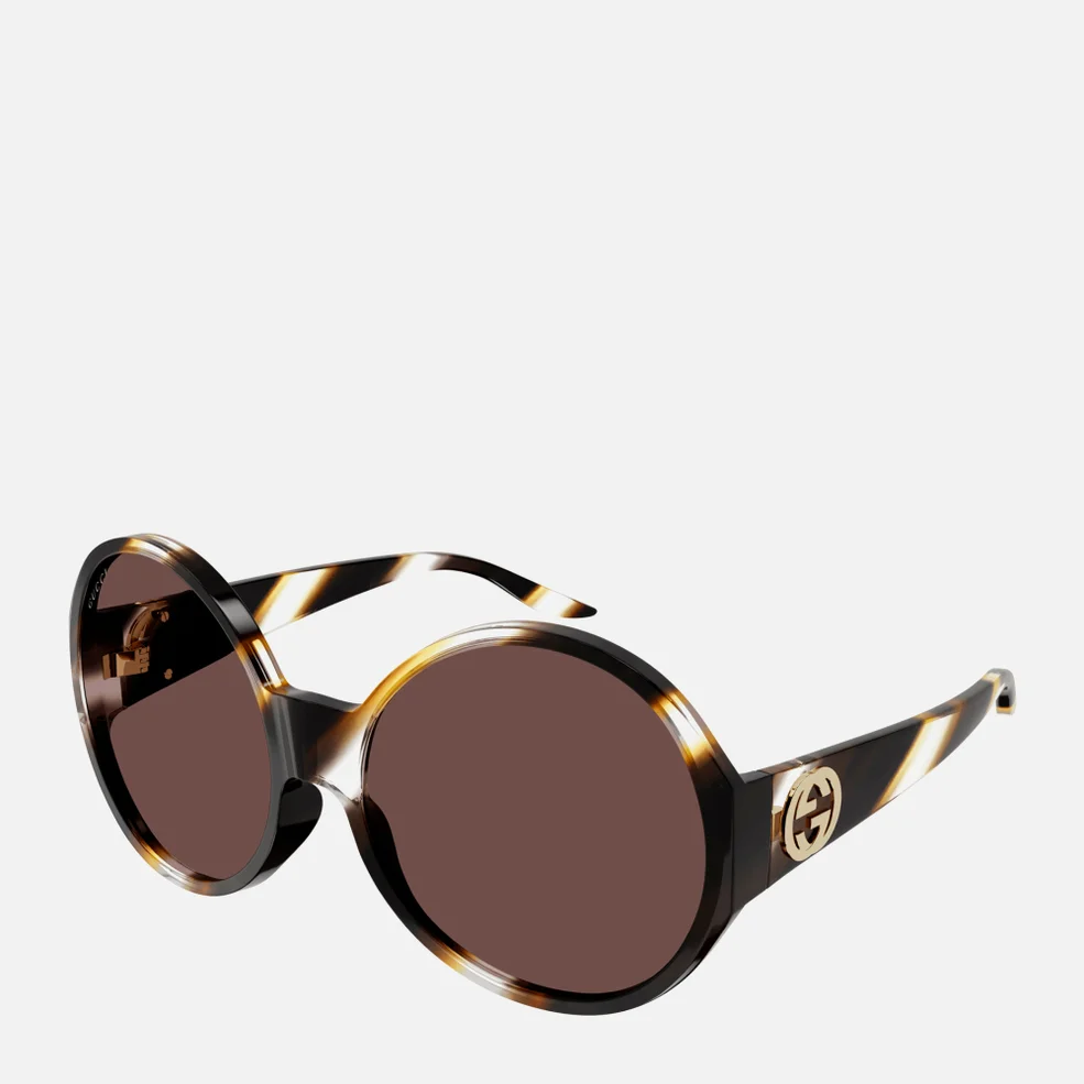 Gucci Women's Oversized Round Acetate Sunglasses - Havana/Havana/Brown Image 1