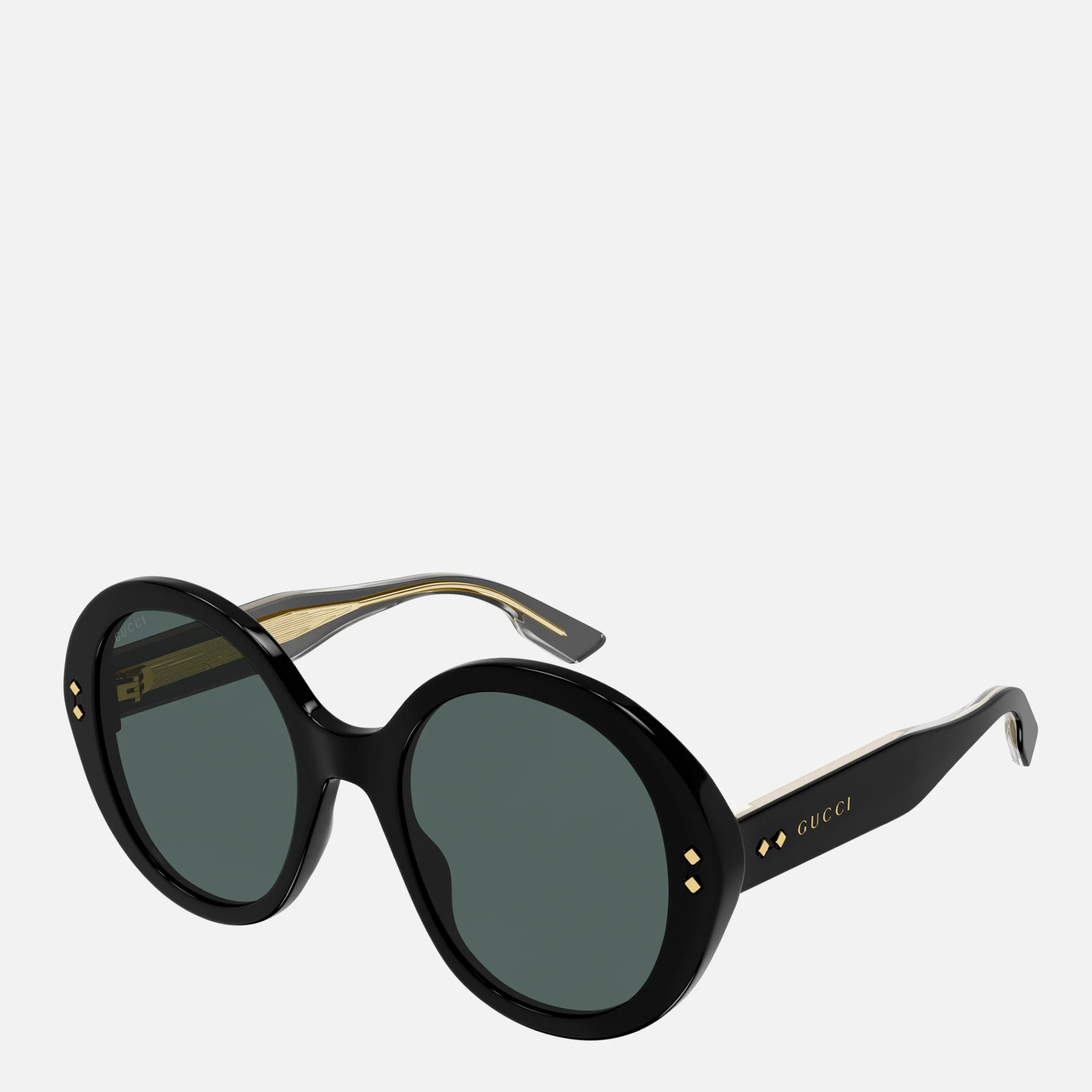 Gucci Women's Oversized Round Acetate Sunglasses - Black/Black/Grey Image 1