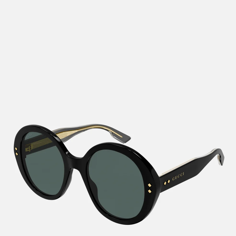 Gucci Women's Oversized Round Acetate Sunglasses - Black/Black/Grey Image 1