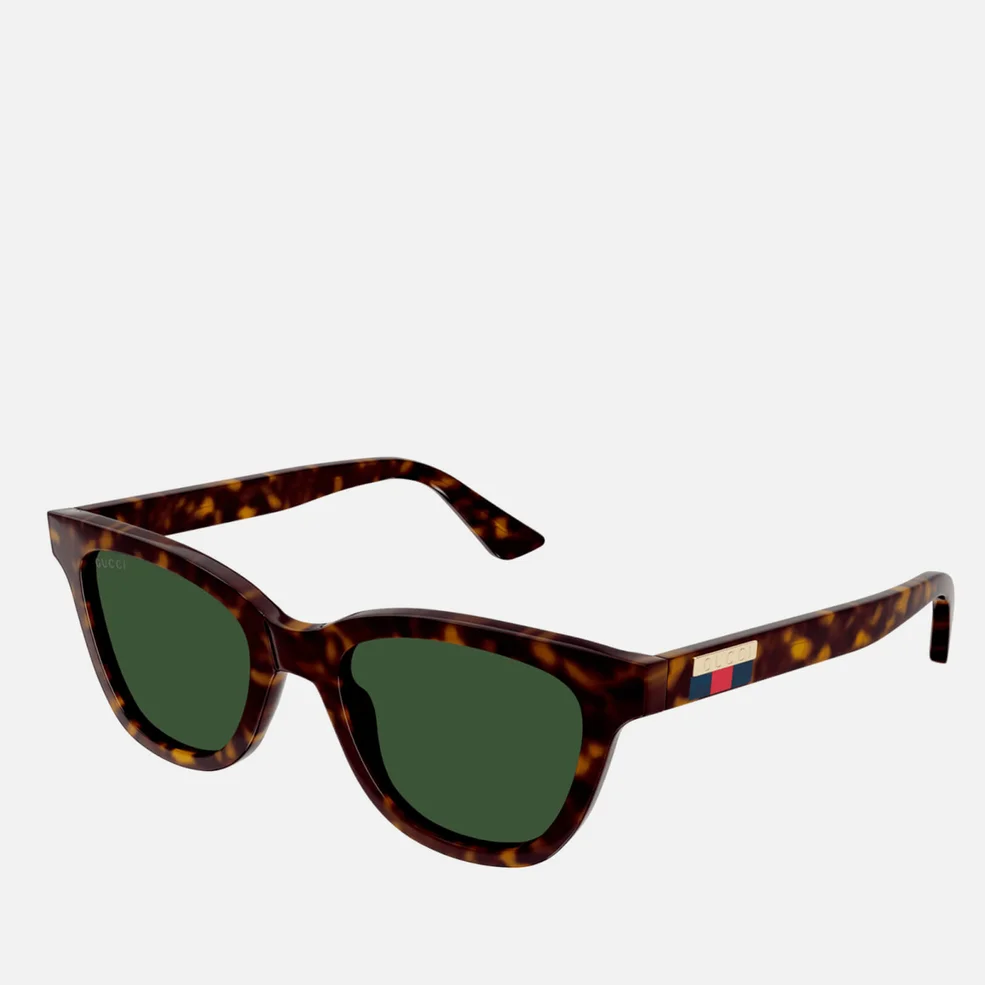Gucci Women's Square Acetate Sunglasses - Havana/Havana/Green Image 1