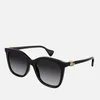 Gucci Women's Square Acetate Sunglasses - Black/Grey - Image 1