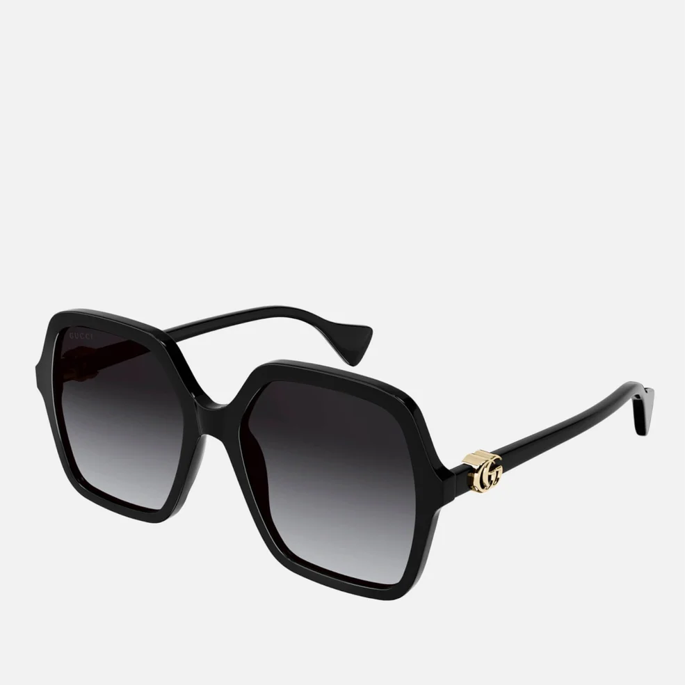 Gucci Women's Oversized Square Acetate Sunglasses - Black/Black/Grey Image 1