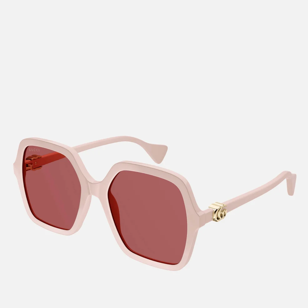 Gucci Women's Oversized Square Acetate Sunglasses - Ivory/Ivory/Brown Image 1