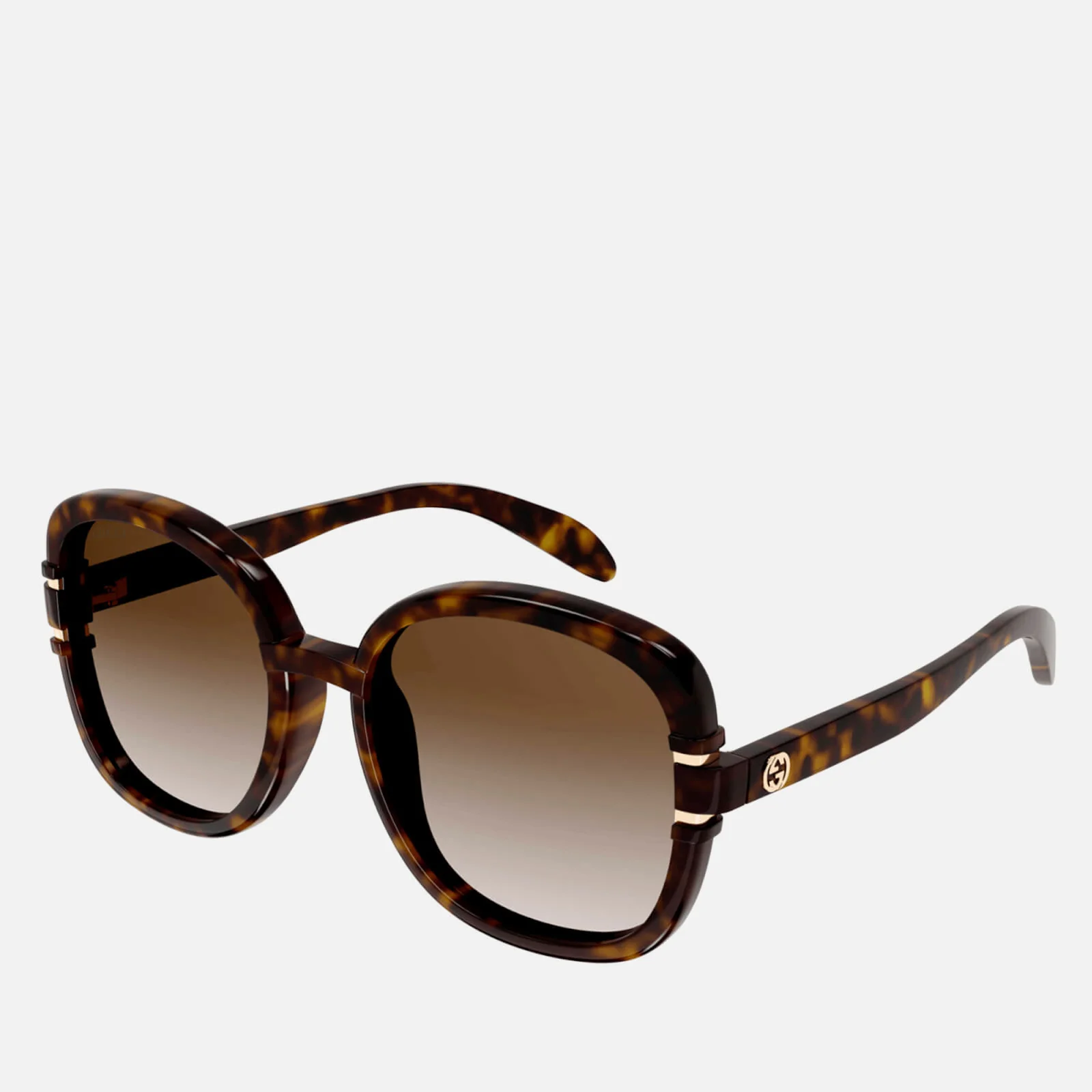 Gucci Women's Oversized Square Acetate Sunglasses - Havana/Havana/Brown Image 1