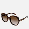 Gucci Women's Oversized Square Acetate Sunglasses - Havana/Havana/Brown - Image 1