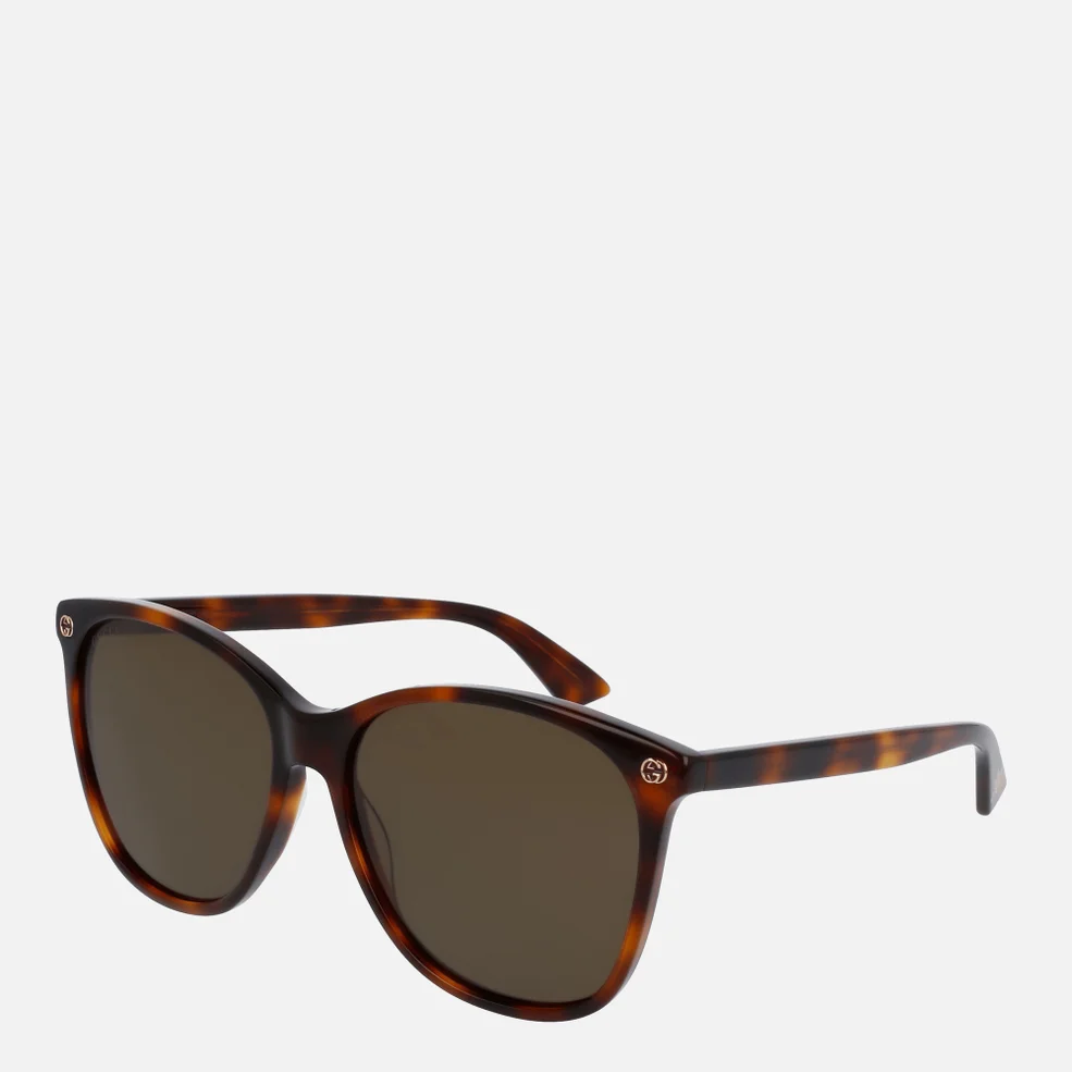 Gucci Women's Square Acetate Sunglasses - Havana/Havana/Brown Image 1