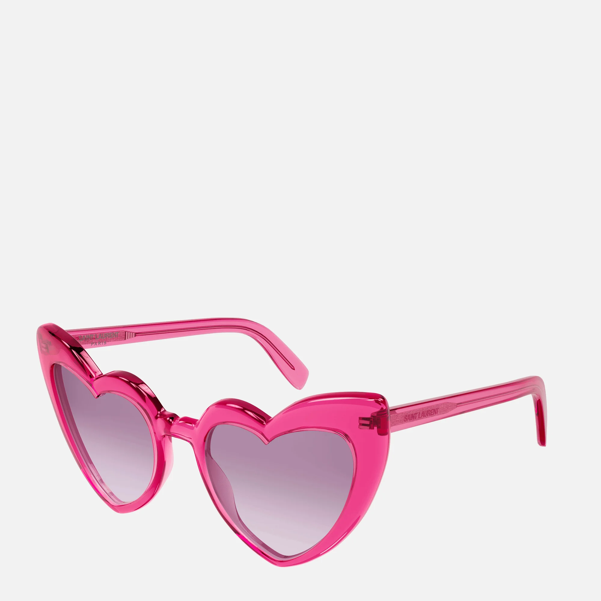 Saint Laurent Women's Loulou Heart Shaped Sunglasses - Pink/Violet Image 1