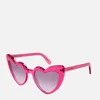 Saint Laurent Women's Loulou Heart Shaped Sunglasses - Pink/Violet - Image 1