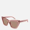 Saint Laurent Women's Kate Cat Eye Sunglasses - Pink/Brown - Image 1