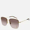 Saint Laurent Square Frame Sunglasses - Gold/Brown - Image 1