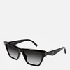 Saint Laurent Women's Square Frame Sunglasses - Black/Grey - Image 1