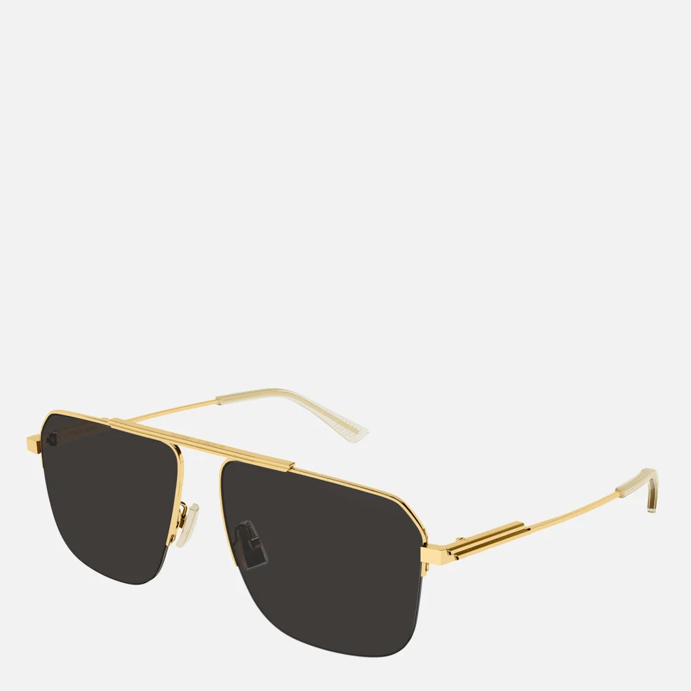 Bottega Veneta Women's Full Metal Aviator Sunglasses - Gold/Grey Image 1