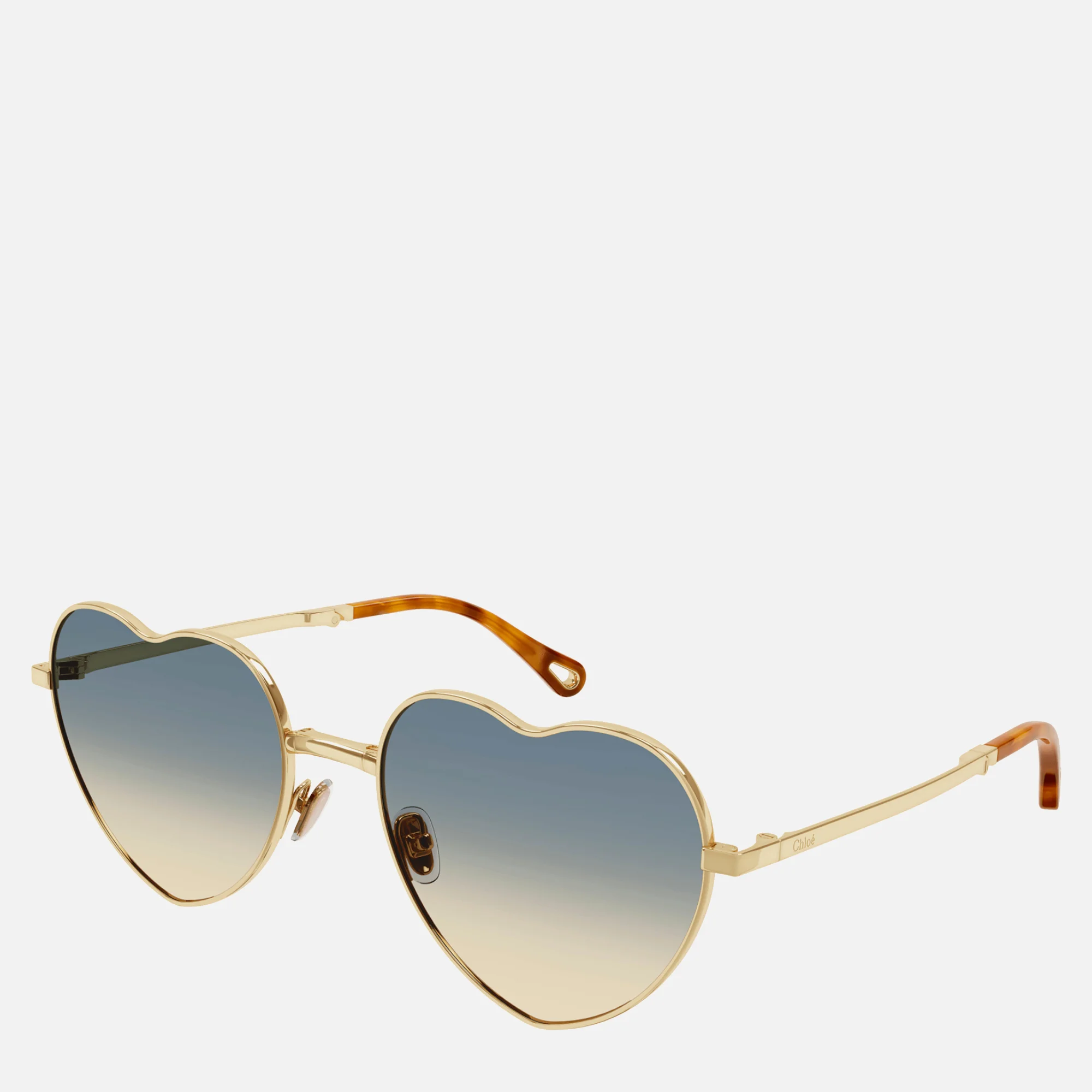 Chloé Women's Heart Frame Sunglasses - Gold/Grey Image 1