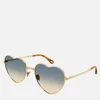 Chloé Women's Heart Frame Sunglasses - Gold/Grey - Image 1