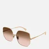 Chloé Women's Metal Frame Sunglasses - Gold/Brown - Image 1